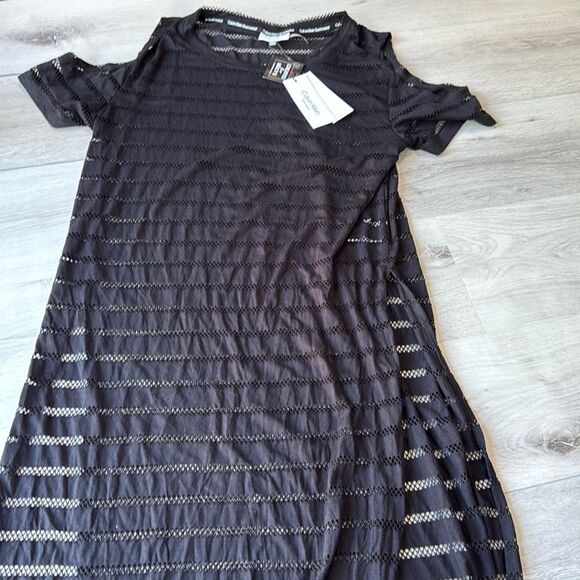 Calvin Klein Swimwear Cover Up Cold Shoulder black size small nwt - Picture 3 of 4